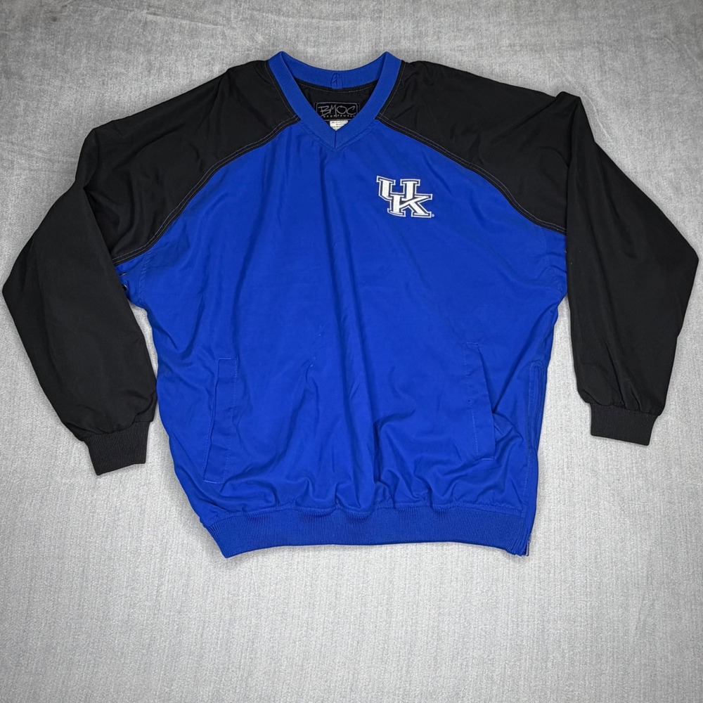 BMOC Sportswear Kentucky Wildcats Windbreaker Pullover Blue Black Mens Medium